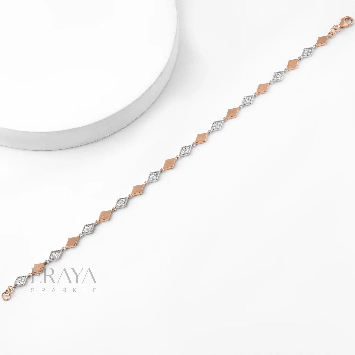 Two-Tone Bracelet with Lab Diamond Bracelate - erayasparkle