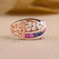 Rainbow Princess Ring with Lab Grown Diamond - Ring
