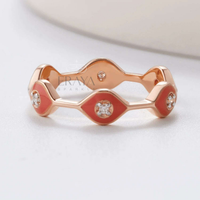 Stackable Enamel Lab Diamond Ring - Ring