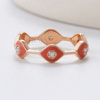 Stackable Enamel Lab Diamond Ring - Ring