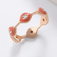 Stackable Enamel Lab Diamond Ring - Ring