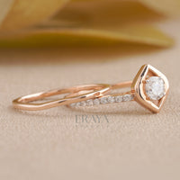 Stackable Rose Gold Diamond Ring Set - Ring