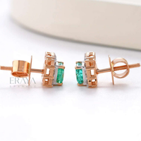 Dainty Cushion Studs with Diamond -