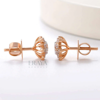 Gold diamond earrings with Lab-Grown Diamond - Ring