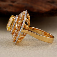 Yellow Stone Cocktail Ring – Lab Diamond Ring - Ring