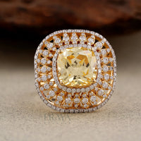 Yellow Stone Cocktail Ring – Lab Diamond Ring - Ring