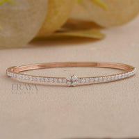 Diamond Rose Gold Bracelet | Dainty Floral Tennis Bracelet -