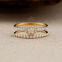 Dainty Double Band – Lab Diamond Ring - Ring