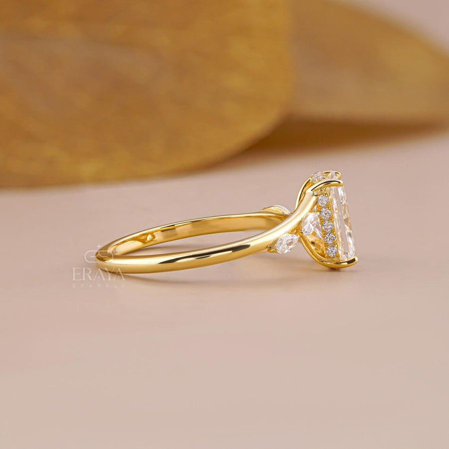 Radiant Cut Lab Diamond Hidden Halo Ring