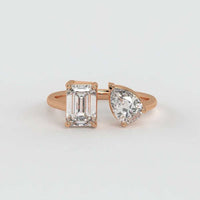 Emerald & Pear Ring – Lab-Grown Diamond Ring - Ring