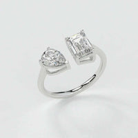 Emerald & Pear Ring – Lab-Grown Diamond Ring - Ring