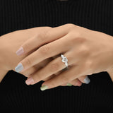 Heart Shaped Diamond Engagement Ring | Three Stone Ring - Ring
