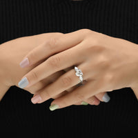 Heart Shaped Diamond Engagement Ring | Three Stone Ring - Ring