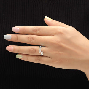Toi et Moi Ring – Oval Lab Diamond Pave Band - Ring