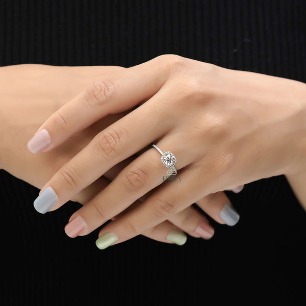 Cushion Lab-Diamond Halo Ring - Ring