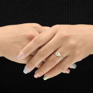 East West Pear Lab Grown Diamond Solitaire Ring - Ring