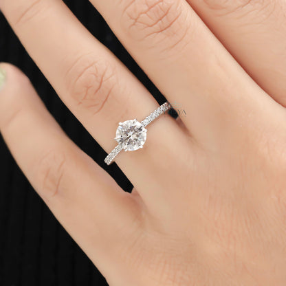 Solitaire Diamond Ring – 1.29 CT Round Lab Diamond - Ring