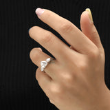 Heart Shaped Diamond Engagement Ring | Three Stone Ring - Ring
