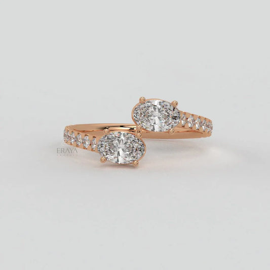 Toi et Moi Oval Engagement Ring - erayasparkle