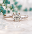 Twisted Band Engagement Ring with Lab Diamond