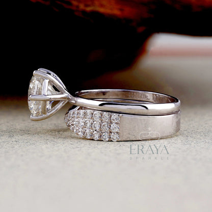 Solitaire Stackable Set – Lab Grown Diamond Bridal Rings - erayasparkle