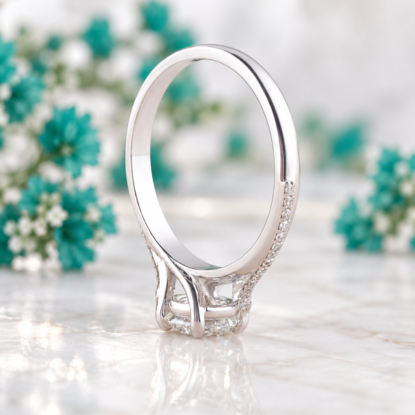 Twisted Band Engagement Ring with Lab Diamond