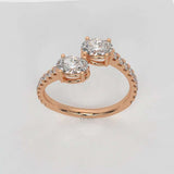 Toi et Moi Oval Engagement Ring - Ring