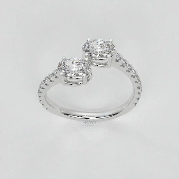 Toi et Moi Oval Engagement Ring - Ring