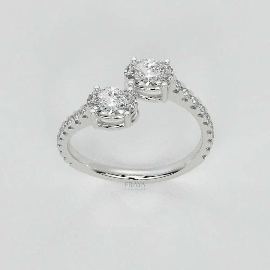 Toi et Moi Oval Engagement Ring - Ring