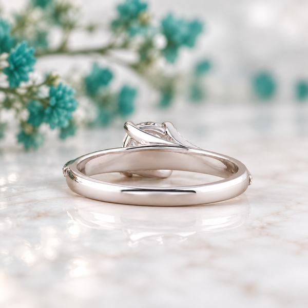 Twisted Band Engagement Ring with Lab Diamond