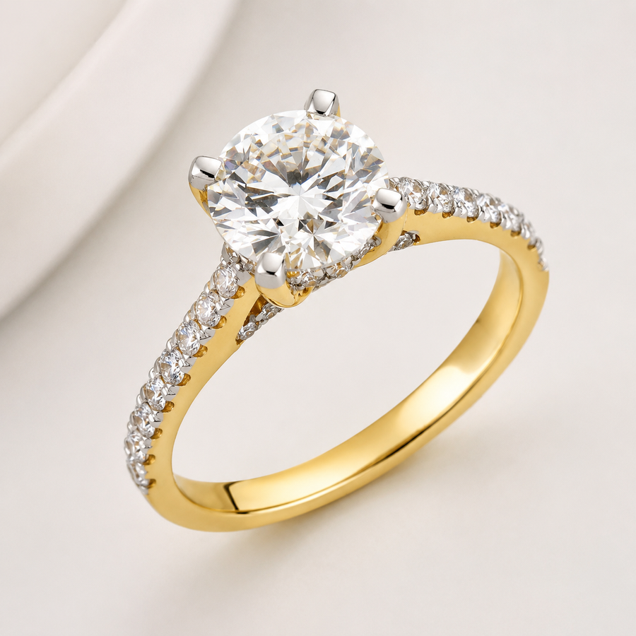 Solitaire with LG Diamond Halo Ring