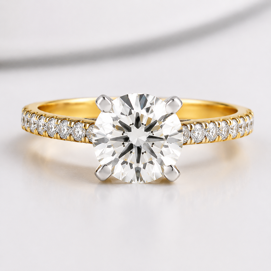 Solitaire with LG Diamond Halo Ring