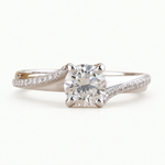 Twisted Band Engagement Ring with Lab Diamond