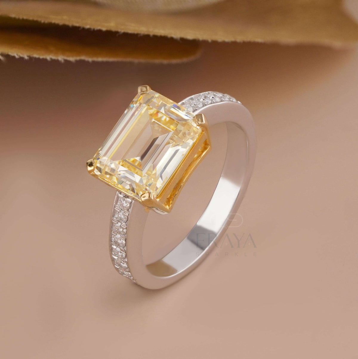 Yellow Emerald Engagement Rings |  Emerald Cut Ring