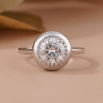 Hidden Halo Ring – Round Lab Diamond Bezel - Ring