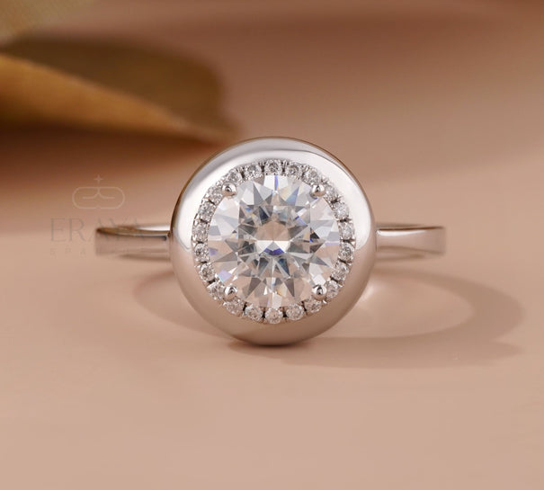 Hidden Halo Ring – Round Lab Diamond Bezel - Ring
