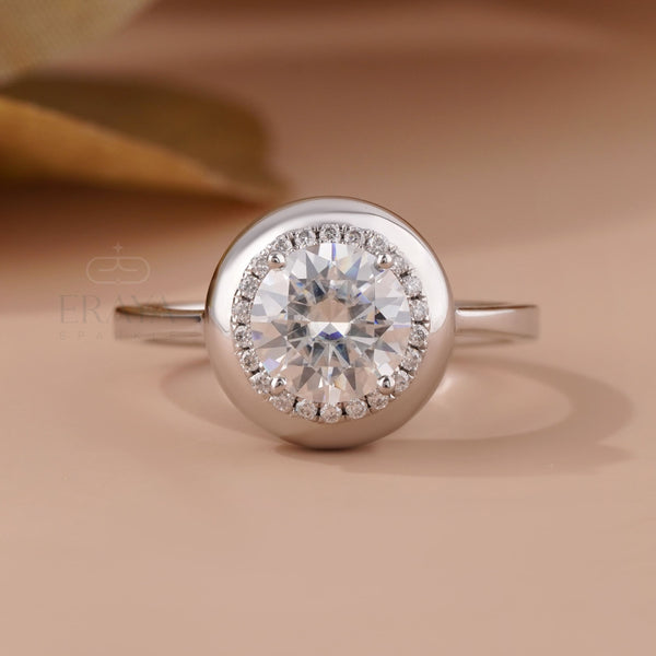 Hidden Halo Ring – Round Lab Diamond Bezel - Ring