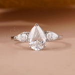 Pear Shaped Lab Diamond Ring - Ring