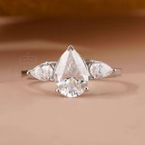Pear Shaped Lab Diamond Ring - Ring