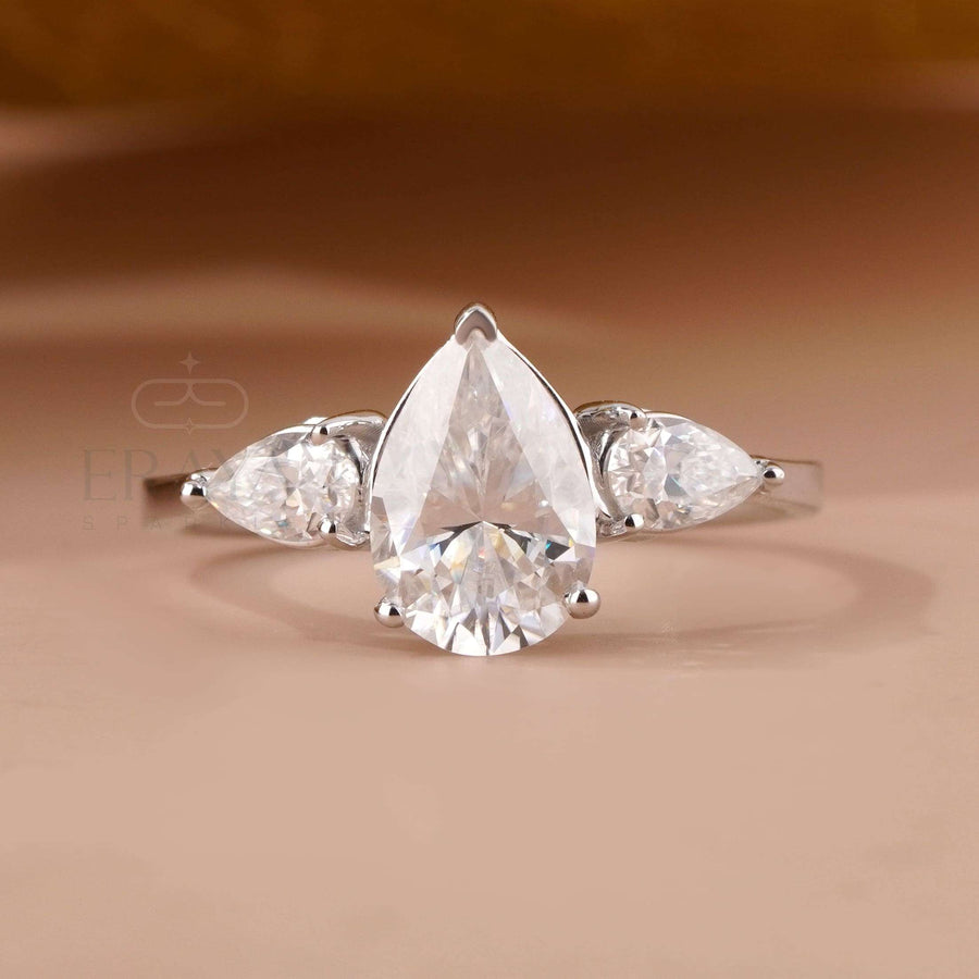 Pear Shaped Lab Diamond Ring - Ring