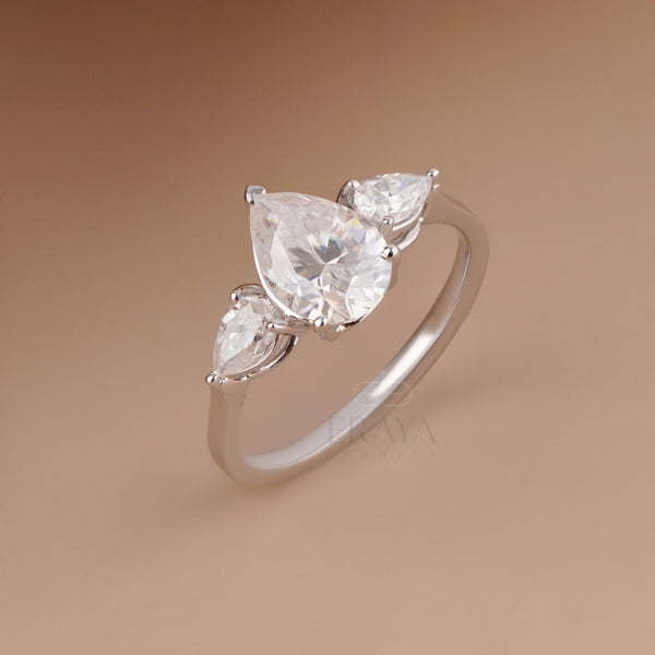 Pear Shaped Lab Diamond Ring - Ring