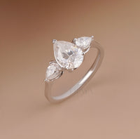 Pear Shaped Lab Diamond Ring - Ring