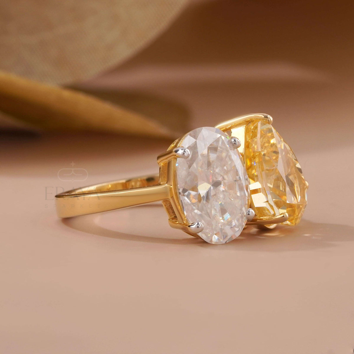 Oval – Two Stone Diamond-White Gold Engagement Ring