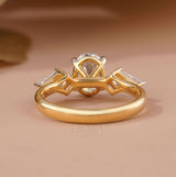 White Gold Engagement Ring Oval – Kite Diamond Design - Ring