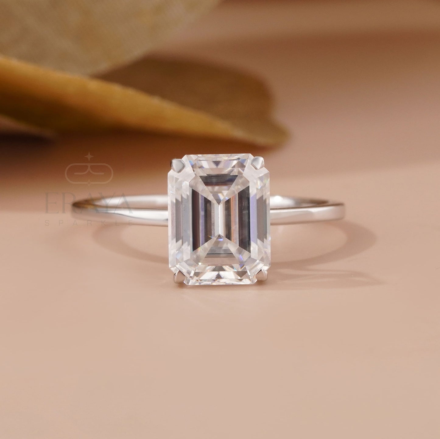 Emerald Engagement Rings – 2.59 CT Hidden Halo Solitaire - Ring