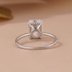 Emerald Engagement Rings – 2.59 CT Hidden Halo Solitaire - Ring