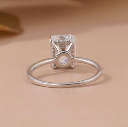 Emerald Engagement Rings – 2.59 CT Hidden Halo Solitaire - Ring