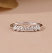 Rose Gold Engagement Ring – Curved Lab Diamond Wedding Band - Ring