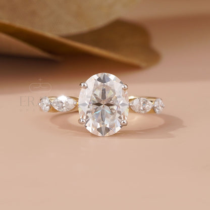 Oval Diamond Engagement Ring | 3.25 CT Lab Diamond - Ring
