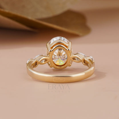 Oval Diamond Engagement Ring | 3.25 CT Lab Diamond - Ring